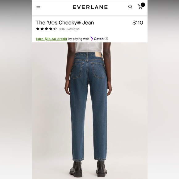 NWT Everlane ’90s Cheeky Jean In Deep Atlantic - Picture 2 of 6